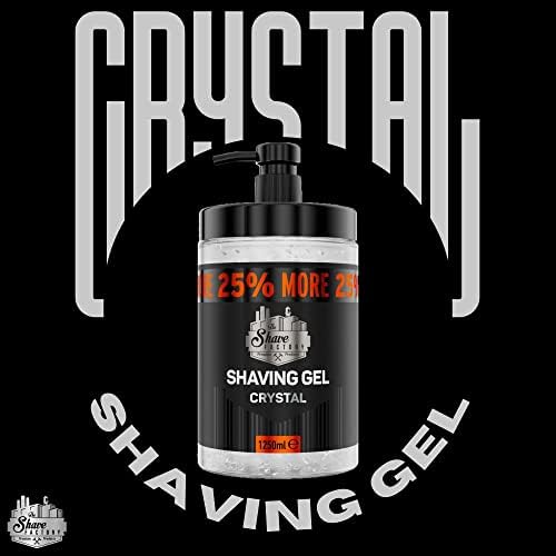 The Shave Factory - Shaving Gel | Non-Irritating | Precise shave on face and body | Shaving gel for men | Moisturizes the skin | 1250ml (42.25fl oz.) (Crystal)