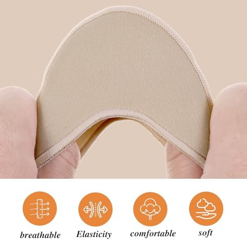 Sibba Toe Pouches Pads 2 Pcs Ballet Dance Pointe Pads Shoe Socks Knitted Fabric Toe Cap Cover Wrapped Protector Cushion Women Ball-of-Foot Cushions Anti-Slip Toe Half Socks Insoles