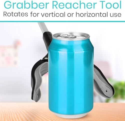 Vive Reacher Grabber Tool - 32" Extra Long Pickup Aid (2 Pack) - Trash Picker Upper, Rotating Hand, Heavy Duty Grip Arm - Reaching Assist for Litter, Elderly, Garden Nabber, Disabled, Handicap Arm
