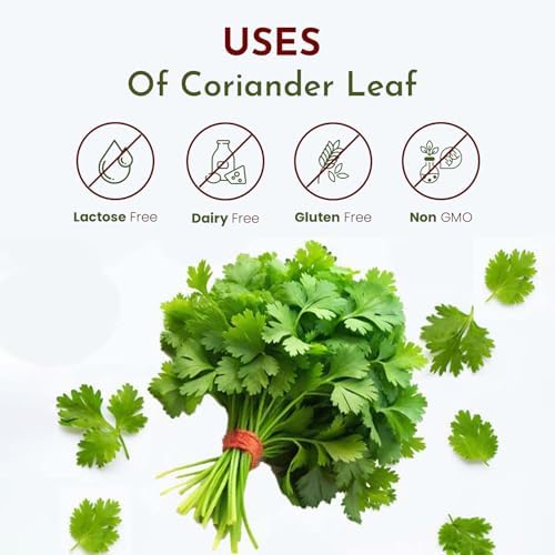 Organic Way Coriander Leaves (Cilantro Leaves) Cut and Sifted | Non GMO - Packed In Resealable Bag | Sustainable - All Natural - Not Irradiated | Origin India (16 oz - 1 lbs)