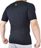 Vital Salveo-Germanium Men Compression Top Short Sleeve T Shirts Base Layer Cool Dry for Running and Sports Workout