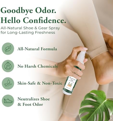 Foot Sense – Shoe Deodorizer & Foot Spray – Natural Foot & Shoe Odor Eliminator for Smelly Feet, Shoes & Sports Gear, Long-Lasting Refreshener for Adults & Kids – 5oz