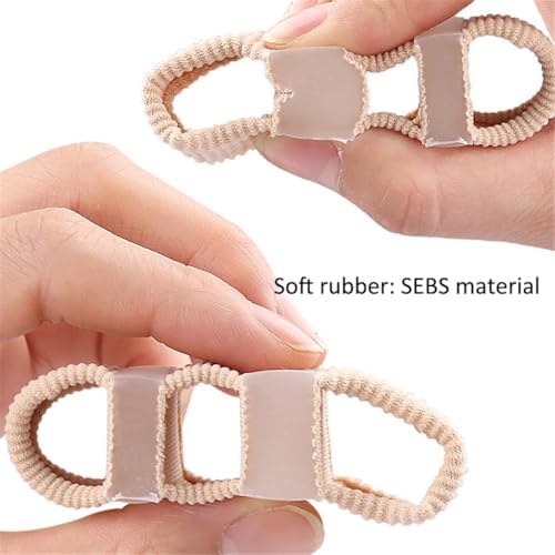 Toe Separator Sleeves, 1 Pair Soft Breathable Overlapping Toes Straightener Sleeves with Gel Toe Spacer Cushion, Big Toe Corrector Hammer Bunion Toe Separators for Toe Alignment Foot Relief (5 Toes)