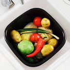 Gloreen 18 Quart Deep Wash Basins 2 Packs, Plastic Square Dish Pan Tub, Black