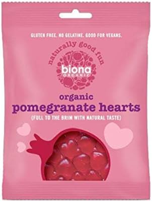 Biona Organic Vegan Pomegranate Hearts 75g-10 Pack