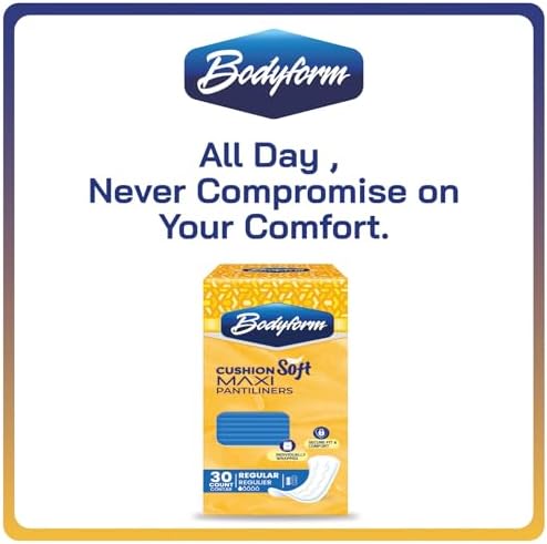 Bodyform Maxi - Value Pantiliner, 720 Counts (24 Packs of 30 Counts) Cushion Soft Always Comfortable and Ultra-Absorbent
