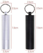 TopHomer Keychain Pill Holder 3 Layers Medicine Pill Box Portable Mini Aluminium Alloy Pill Organizer Case for Hiking, Fishing, Camping, Hunting, Outdoor(Silver)