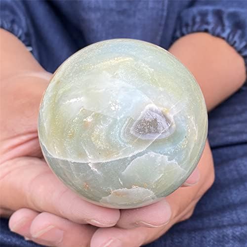FFIME Natural Crystal Rough Quartz Decoration Natural Amazonite Ball Quartz Stone Sphere Crystal Sphere for Home Decoration (Size : 9-10CM)