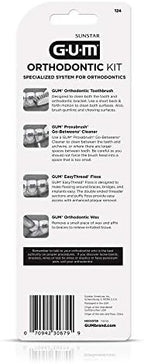 GUM Orthodontic Kit – Features Orthodontic Toothbrush, 3 Proxabrush Sizes and Shred-Resistant EasyThread Floss, and Unflavored Ortho Wax
