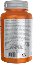 NOW Foods Sports Nutrition, Beta-Alanine 750 mg, Delays Muscle Fatigue*, Endurance*, 120 Veg Capsules