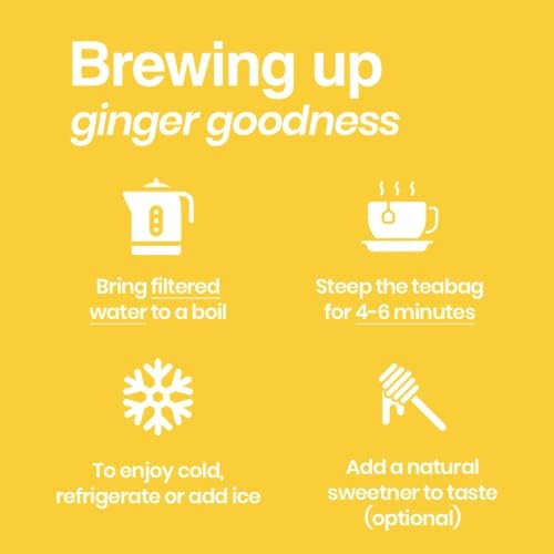 Tipson Organic Ginger Herbal Infusions - Ginger Chamomile & Lemon - 20 Premium Tea Bags (Pack of 1)