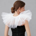 Clown Tulle Ruffle Collar, Layered Mesh Neck Ruffle, Victorian Elizabethan Renaissance Halloween Costume Accessory