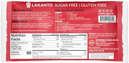 Lakanto Sugar Free Semi Sweet Chocolate Chips - Monk Fruit Sweetener and Erythritol, Perfect for Baking, Pancakes, Muffins, Protein Bites, Melting, Mixing, Snacking, Gluten Free, Vegan (8 oz - Pack of 1)