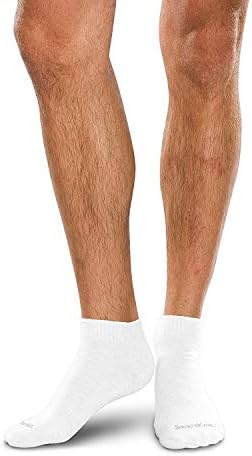 Seamless Mini-Crew Socks 3-Pack for Diabetes, Arthritis or Sensitive Feet (Black, White, Grey - Large)