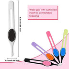 Chumia 5 Pieces Non-Slip Grip Tweezers Slanted Tip Stainless Steel Tweezer Wide Precision Tip Clip Tweezer for Ingrown Hair Eyebrow Shaping Splinter Blackhead Remover (Colorful Rubber Grip)
