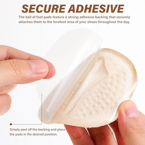 2 Pairs Forefoot Cushion Pads Ball of Foot Cushions Nonslip Design Easy to Use Gel Fabric Inserts for Sneakers and Sandals Comfort and Support
