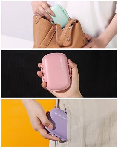 MEACOLIA 3 Pack 8 Compartments Travel Pill Organizer, Daily Pill Case Small Pill Box for Pocket Purse, Portable Pill Container Medicine Vitamin Organizer (Purple, Green, Pink)