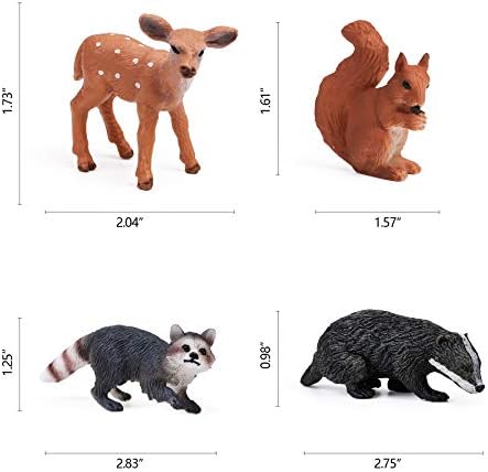 16PCS Forest Animals Baby Figures, Woodland Creatures Figurines, Miniature Toys Cake Toppers Cupcake Toppers Birthday Gift for Kids