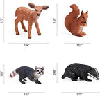 16PCS Forest Animals Baby Figures, Woodland Creatures Figurines, Miniature Toys Cake Toppers Cupcake Toppers Birthday Gift for Kids