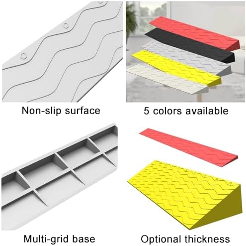 Threshold Ramps for Doorways Portable Wheelchair Ramp Transition Slope Pad Curb Ramp Anti-Slip for Indoor Outdoor(Beige,99 * 16 * 7.5cm)