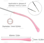 AUEAR, Eyeglass End Tips Anti-Slip Silicone Ear Sock Pieces Tube Sleeve Replacement Temple Arms for Flat Thin Wired Sunglasses Legs (6 Pairs, Mix, Round Tips)