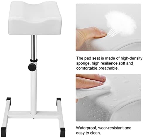 FLOLXNB Pedicure Foot Rest, Foot Massage Pedicure Stool, Tattoo Stand Adjustable Height Footstool Nail Equipment for Home Beauty Salon Spa (White)
