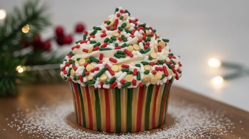 NCS Red, White & Green Jimmies with Gold Sequins Edible Sprinkles – Cupcake, Cake & Cookie Decorations, 7 oz