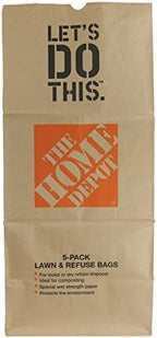 Home Depot Heavy Duty Brown Paper 30 Gallon Lawn and Refuse Bags for Home and Garden (70 Lawn Bags)