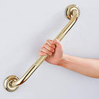 Textured Shower Grab Bar, 18-Inch Bathroom Support Rails, Stylish Anti-Slip Safety Armrest Hand Rail, Polished Gold Finish, Good for Senior, Kids, Elderly