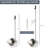 Stainless Steel Dustpan Metal Dustpan with Handle Heavy Duty Dust Pan Upright Dust Pan for Home Office Lobby