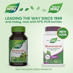 Nature's Way Resveratrol, Supports Antioxidant Pathways*, Helps Neutralize Free Radicals*, with Polyphenols from Red Wine Extract, 75mg per 2-Capsule Serving, Vegan, 60 Capsules (Packaging May Vary)