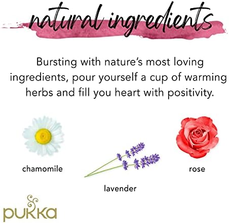 Pukka Herbal Teas Love Organic Rose Chamomile And Lavender Tea - Caffeine Free - Case Of 6 - 20 Bags