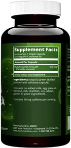 MRM Matcha Green Tea Capsules - For Women & Men - Natural Green Tea Leaf Capsules - Antioxidants, Caffeine, Vitamins & Minerals for Daily Productivity & Nutrition. Vegan and Gluten-Free - 60 Servings