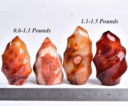 Red Agate Flame Shaped Stone Towers Obelisk Natural Healing Crystal Quartz Reiki Energy Decoration Home Office 1.0-1.5LBS