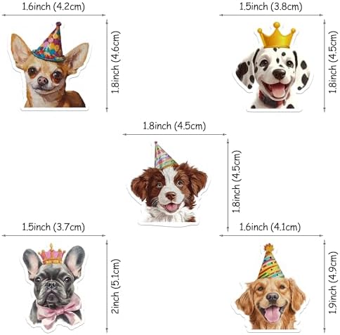 50 PCS Edible Pet Dog Cupcake Toppers Cute Wafer Paper Puppy Dog Cupcake Picks Edible Puppy Dogs Birthday Decorations for Pet Dogs Theme Birthday Anniversary Party Cake Decorations Supplies