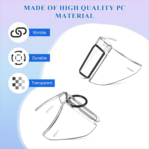2 Pairs Safety Side Shields for Eye Glasses Clear PC Eye Protection Guards Compatible Universal Slip on Side Shields for Glasses Sunglasses Eyeglasses Frame Wings