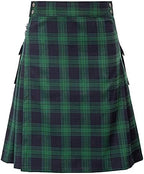 Utility Kilts for Men Scottish Tartan Kilts Casual High Waist Buckle Strap Modern Gothic Pleated Skirts with Pockets