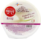 CJ Korean Cooked Rice with Black Rice, microwaveable instant fresh rice - Pack of 6 (210g each)