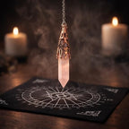 kcrygogo Metaphysical Pendulum Chart Mat with Crystal Pendulum Meditation Tool and Yes or NO Coin,Healing Stone Energy Generator for Divination, Protection,A Mystic Energy Gift