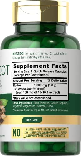 Carlyle Kudzu Root | 100 Extract Capsules | Non-GMO and Gluten Free Formula | Traditional Herbal Supplement