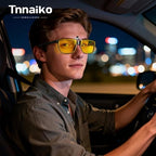 Night Driving Glasses Clip-on Flip Up Metal Clip Rimless Night Vision Glasses, Anti Glare HD Polarized Glasses