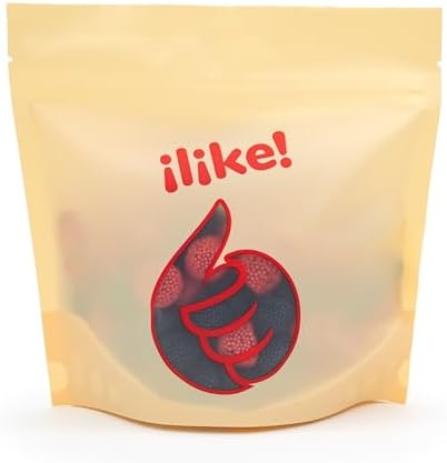 Berries Gummy Candy | 1-Pound Bag | Crunchy Raspberry and Blackberry Chews | Black & Red Candy for Parties, Buffets, and Treat Bags | Fun Crunchy Gummies