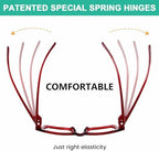 Eyekepper 6 Pack Metalless Screwless Spring Hinges Reading Glasses for Women and Men Design Readers +2.25