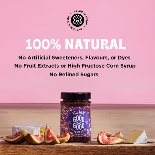 GOOD GOOD Fig Jam - No Added Sugar - Low Calorie - Gluten Free and Vegan - Diabetic and Keto Friendly - 12oz / 330g (Pack of 1)
