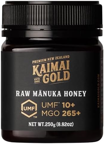 Kaimai Gold Raw Manuka Honey, MGO 265+, New Zealand Honey, Non-GMO, Traceable from Hive to Hand, Daily Wellness Support - 250g (8.82 Oz)