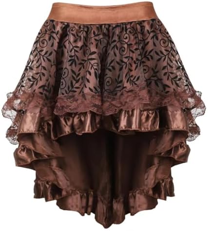 Corset Dress 3 Set Skirt Tutu Set Corsets for Women Steampunk Gothic Punk Leather Bustier Pirate Costume