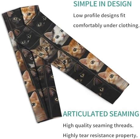 Cute Kitten Cats Paw Sun Protection Arm Sleeves For Men Women Sports Outdoor Protector Cover