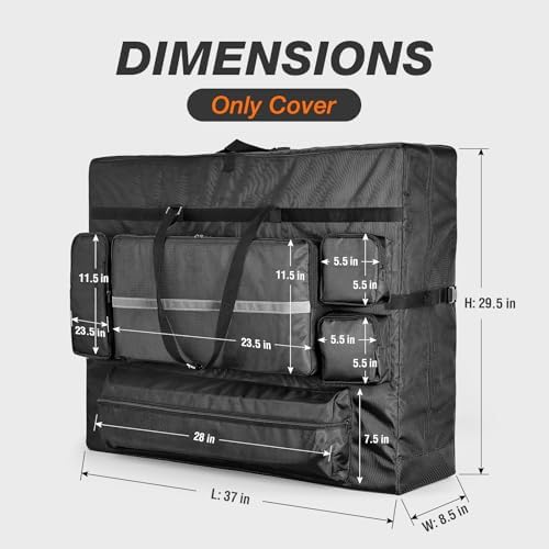 Massage Table Carrying Case,840D Portable Massage Bed Bag for Professional Therapists,Fits Wide 30” Tables,Travel Use(38"x9.5"x30.5"in,Black)
