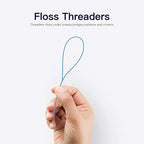 150 Count Floss Threaders for Braces, Bridges, and Implants (3 Packs of 50) - Flexible Nylon Threading Loops - Slim & Durable Dental Floss Helpers for Crowns & Orthodontic Appliances
