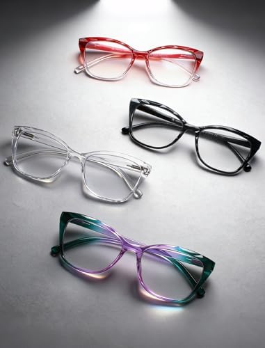 MODFANS +2.5 Reading Glasses for Women,4 Pack Stylish Readers with Comfortable Spring Hinge, Blue Light Blocking Reading Glasses Anti UV/Eyestrain Eyeglasses
